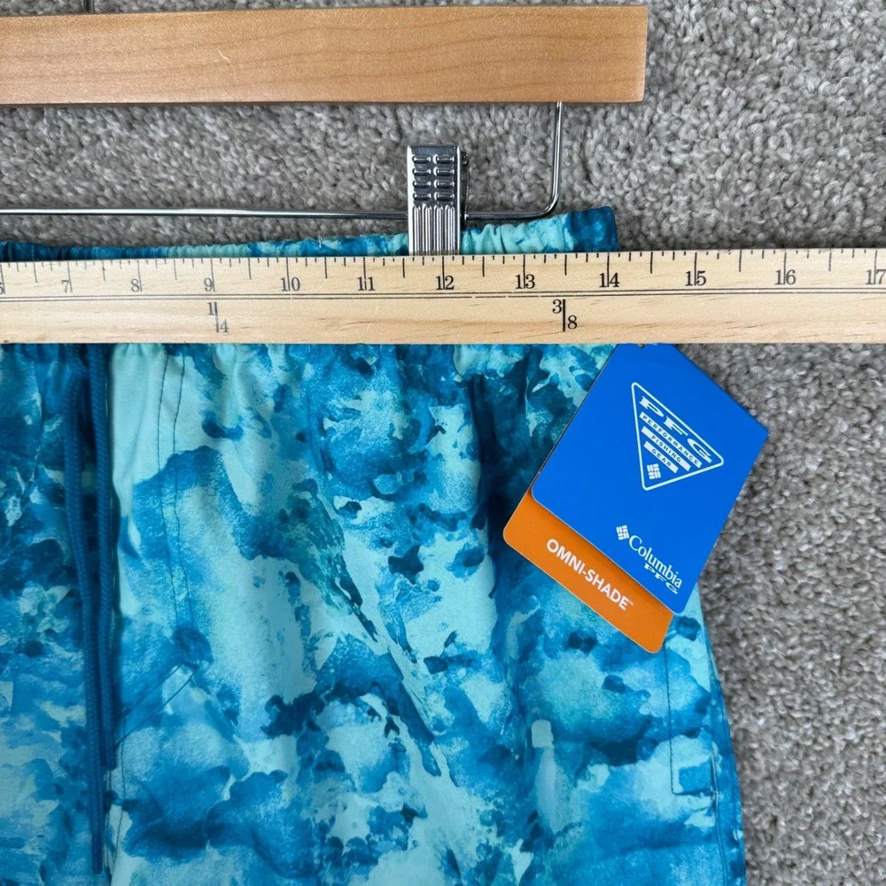 Columbia PFG Rambler Printed Water‎ Shorts Mens Small 6 Inseam Blue Teal NEW